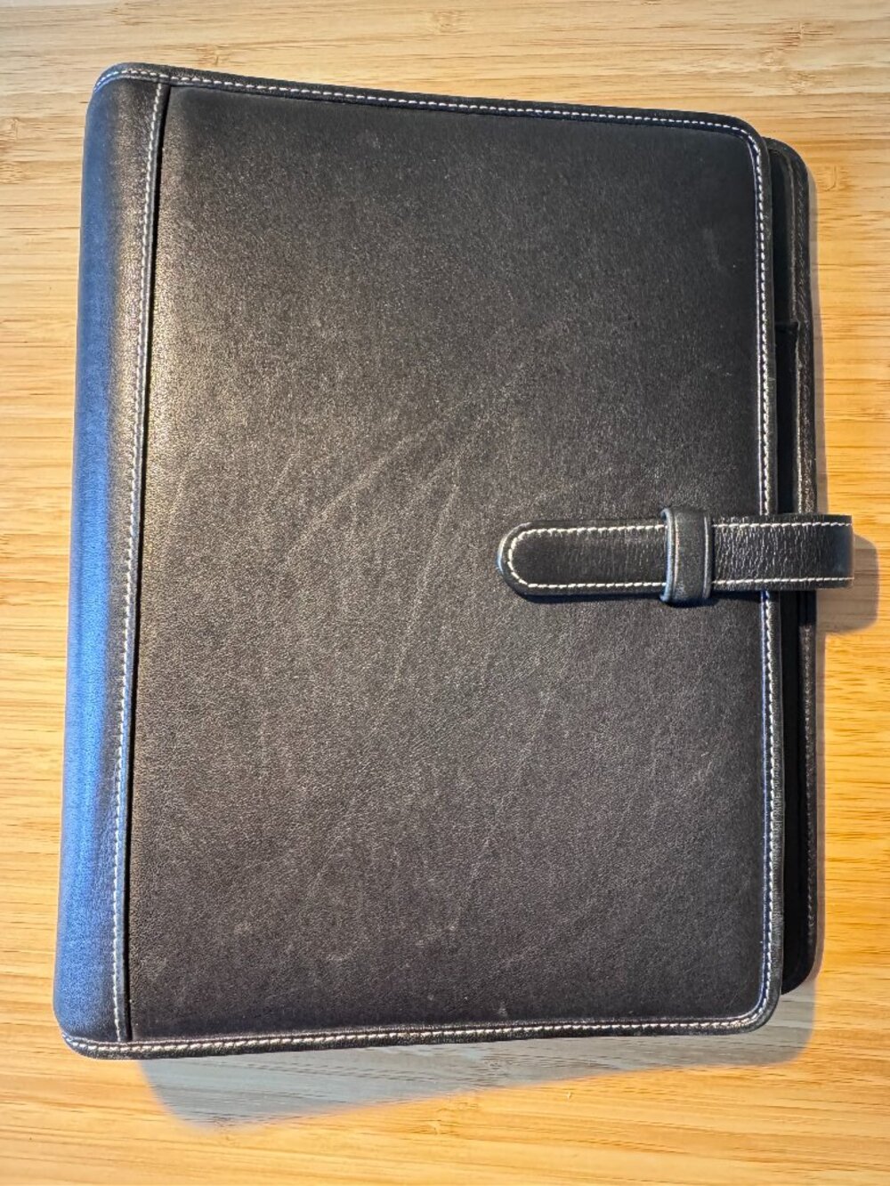 Coach Vintage Black Leather Desk Agenda 3 Ring Krause Binder